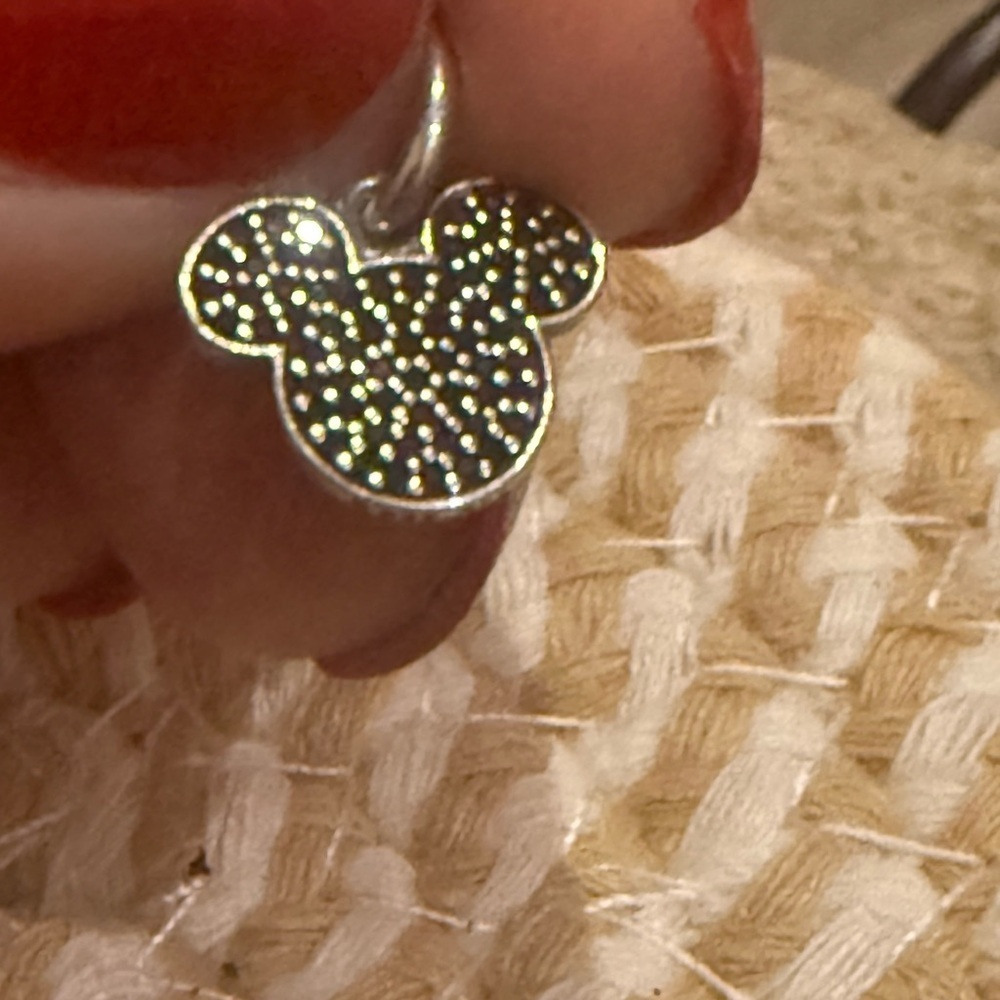 Pandora Retired Silver and Black Mickey Charm - Picture 4 of 6